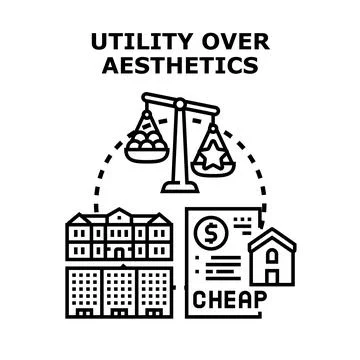 Utility over aesthetics choosing practicality and value Ilustración de archivo