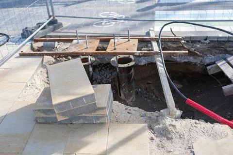 Utility Pit Construction Fotos de archivo