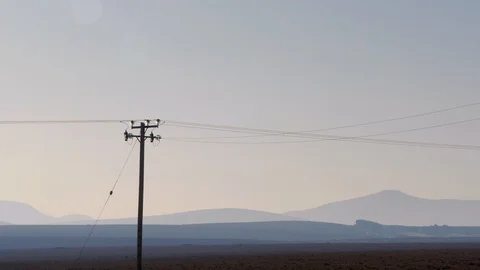 Utility Pole County Mayo Ireland Stockbeeldmateriaal 99250042