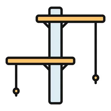Utility pole distributing electricity and power lines icon Illustrazione stock