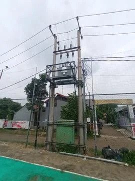 Utility Pole with Transformer Stock Photos
