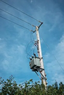 Utility Pole Transformer Stock-Fotos