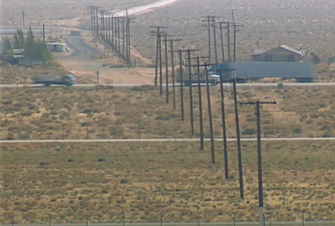 Utility poles highway 01 Stock Footage 644608