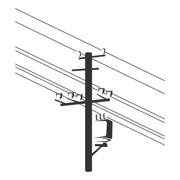 Utility Power Pole Line Icon Illustration
