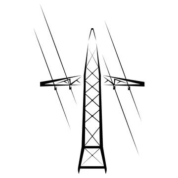 Utility Power Pole Line Icon Stock-Illustration