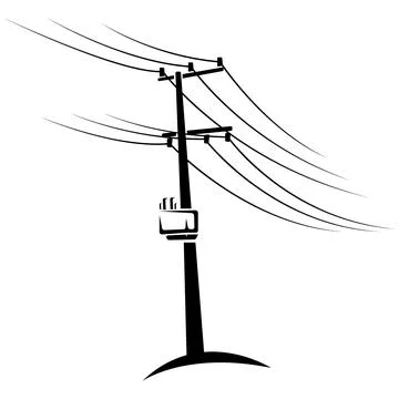 Utility Power Pole Line Icon Ilustração Stock