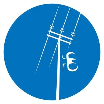 Utility Power Pole Line Icon Ilustración de archivo