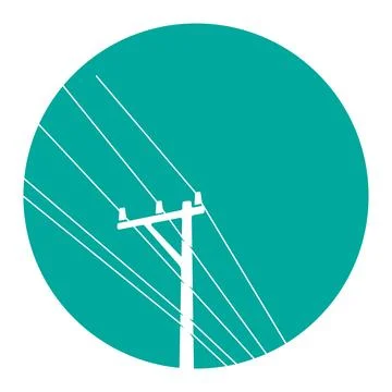 Utility Power Pole Line Icon Illustrazione stock