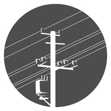 Utility Power Pole Line Icon Stock-Illustration