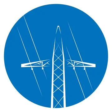 Utility Power Pole Line Icon イラスト素材