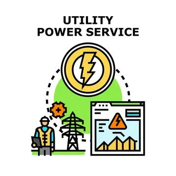 Utility power service concept connecting energy consumption Stock Illustration