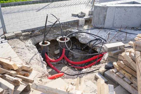 Utility Reconstruction Site Stock Photos