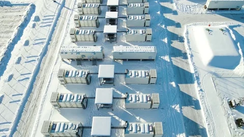 Utility Scale Battery Container Array at Kiisa Estonia Renewable Energy Storage Video stock 328914602