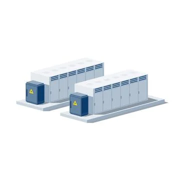 Utility scale energy battery storage pack Stock Illustration
