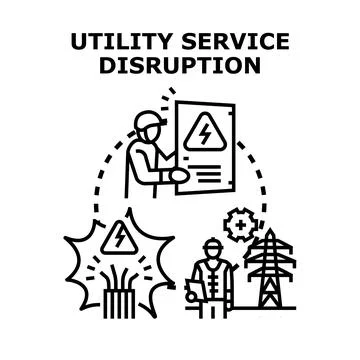 Utility service disruption icon concept vector illustration Stock Illustration