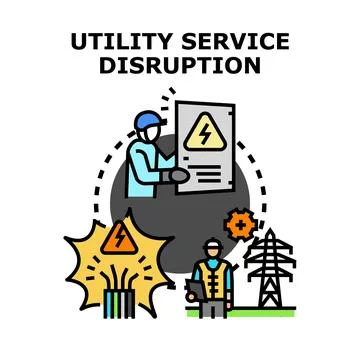 Utility service disruption icon concept vector illustration Stock Illustration