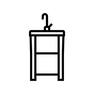 Utility sink line icon vector illustration Stock-Illustration