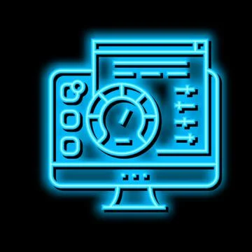 Utility software neon glow icon illustration 스톡 일러스트