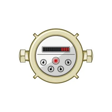 Utility water meter cartoon vector illustration Stock Illustration