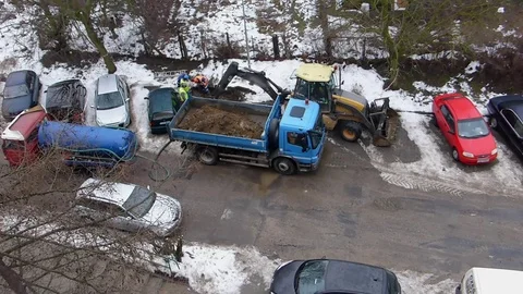 Utility Workers Fixing Waterpipe Failure On The Street Stock Footage 72908266