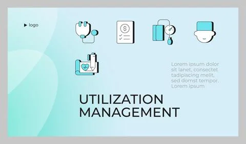 Utilization management presentation slide template Illustrazione stock