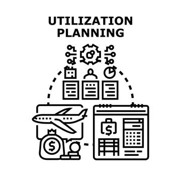 Utilization planning optimizing resource allocation strategy Stock Illustration