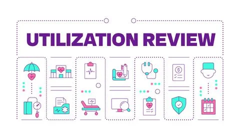 Utilization review word concept isolated on white Stock Illustration