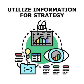 Utilizing data information for successful business strategy and analytics Illustrazione stock