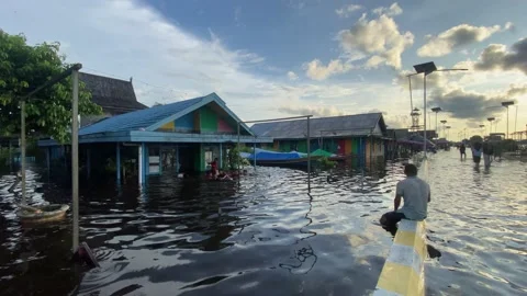 Utilizing the Flood as a means of playing 库存影片 219842068