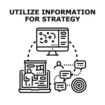 Utilizing information for business strategy and planning goals 库存插图