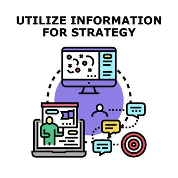 Utilizing information for business strategy and planning goals Stock Illustration