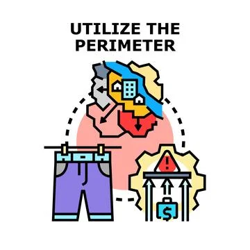 Utilizing perimeter strategy for business growth and urban expansion Stock Illustration