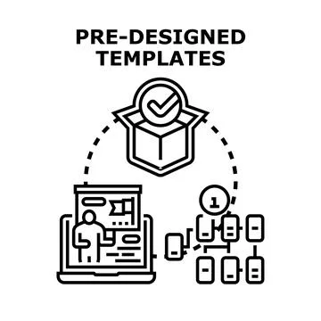 Utilizing pre designed templates for business presentations and creative proj Stock Illustration