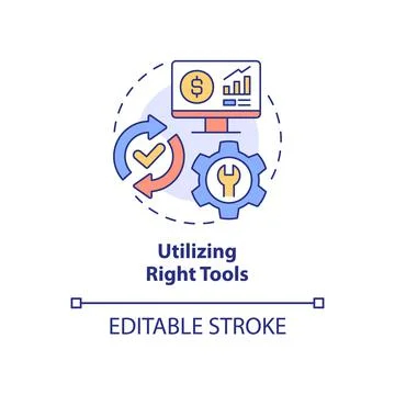 Utilizing right tools concept icon 스톡 일러스트