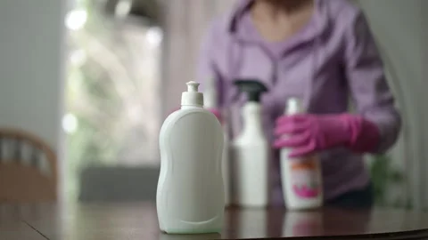 Utilizing Various Cleaning Supplies Effectively in Your Home Environment  Stock Footage 309379468