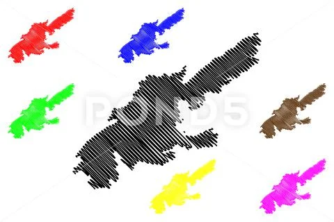 Uto island (Kingdom of Sweden, Stockholm archipelago) map vector ...