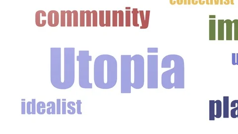 Utopia Word Cloud Animated Isolated On White 스톡 동영상 103098194