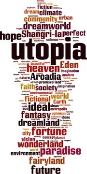 Utopia word cloud イラスト素材