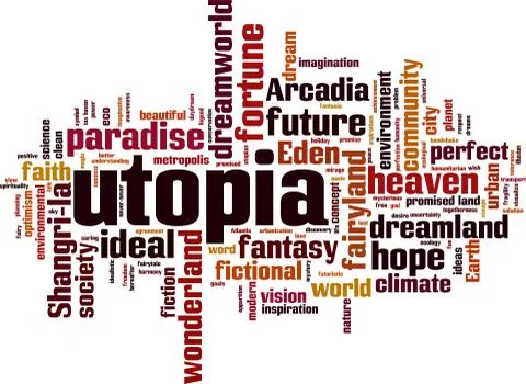 Utopia word cloud 库存插图