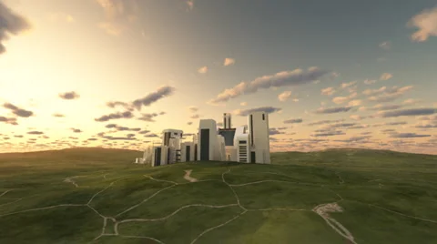 Utopian landscape, time lapse Stock Footage 994777