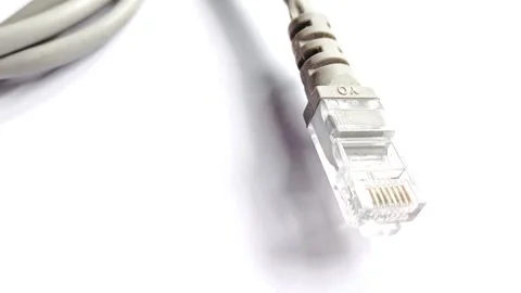 UTP Cat6 LAN internet network cable fiber optic and Ethernet port data link Stock Footage 304440245