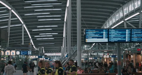 Utrecht Central Station Interior Activity Stock Footage 341136982