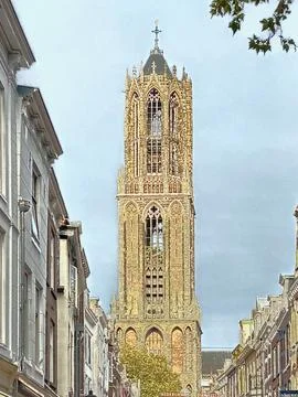 Utrecht's Gothic Tower Soars Stock Photos