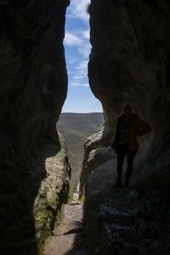 Utrobata cave, view from the inside Stock Photos