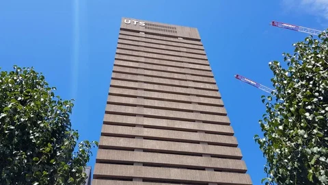 UTS Tower from the Alumni Green Stock Footage 86870485