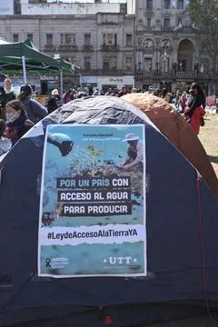 UTT, Land Workers Union, protest demanding the Law on Access to Land, Argenti Foto stock