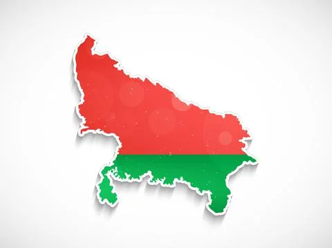 Uttar Pradesh Map background Stock Illustration