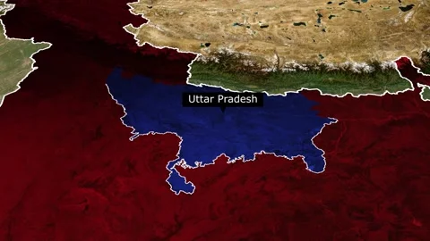 Uttar Pradesh Map Stock Footage 299708808