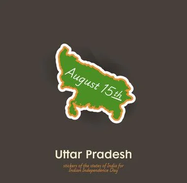 Uttar Pradesh vector sticker Stock Illustration