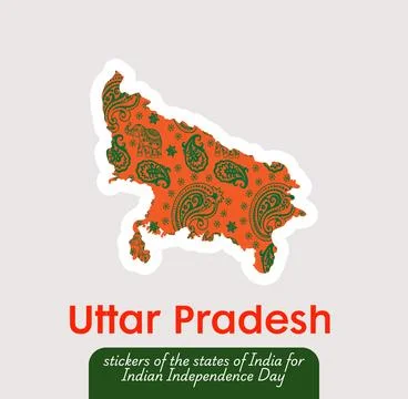 Uttar Pradesh vector sticker Stock Illustration